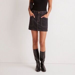NWOT Madewell Denim Micro Mini Skirt, Amersfort  Wash, Black Jean Skirt, size 26